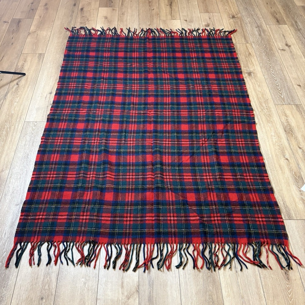 VTG Pendleton Virgin Wool Plaid Stadium Blanket Robe in a Bag Case Seat Cushion - Picture 2 of 15